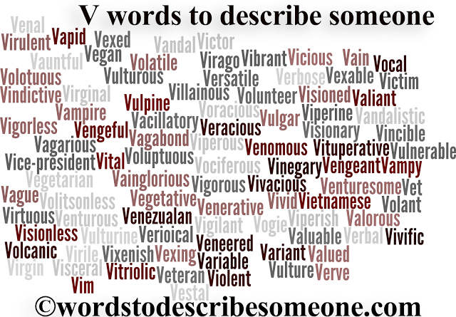 In 5 Words. Describe Somebody by Words. W V Words in English.