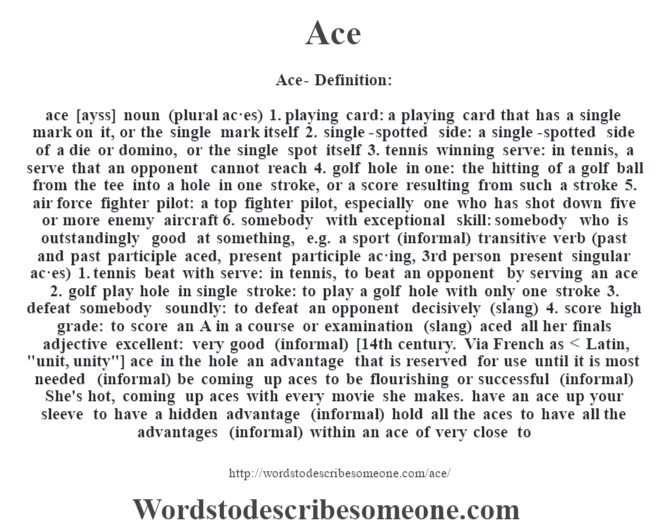 Ace definition | Ace meaning - words to describe someone