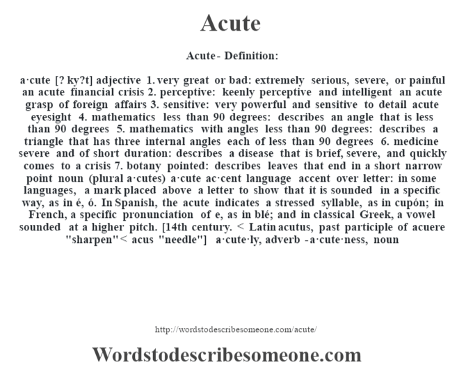 Acute Meaning