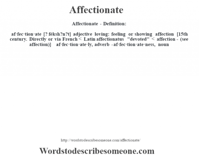define affectionate person