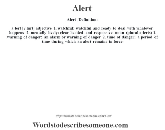 Alert meaning