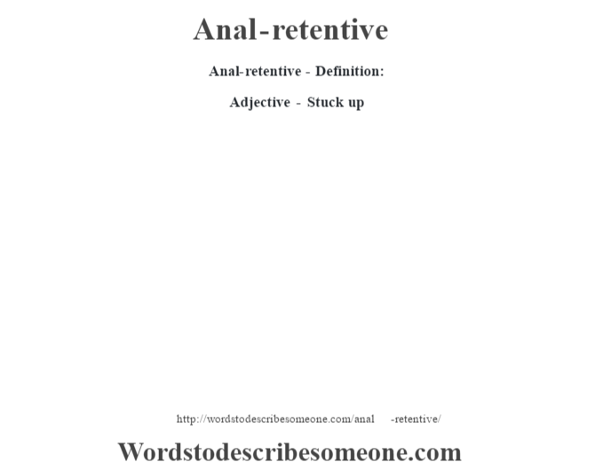 Anal Slang