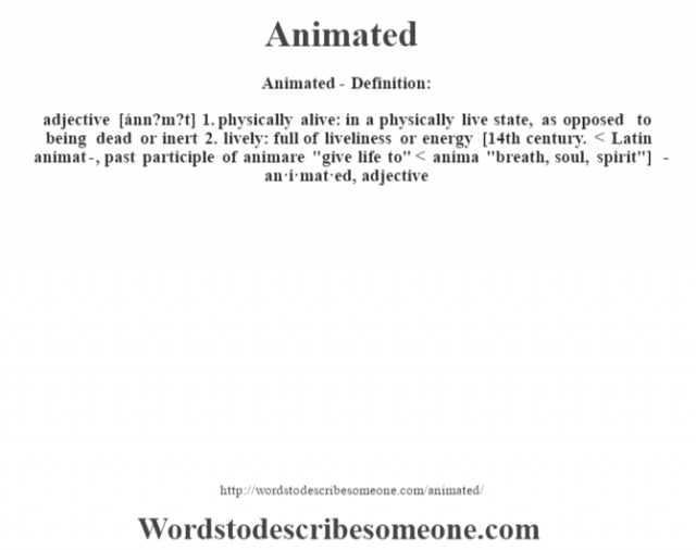 Animated definition | Animated meaning - words to describe someone