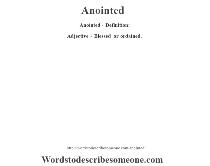 anointed on definition