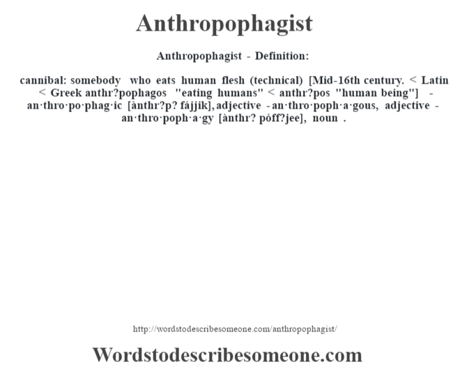 Anthropophagist Definition Anthropophagist Meaning Words To
