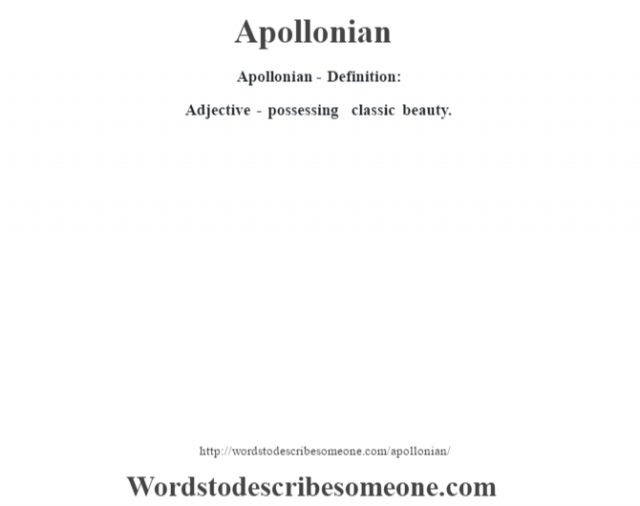 Apollonian definition | Apollonian meaning - words to describe someone