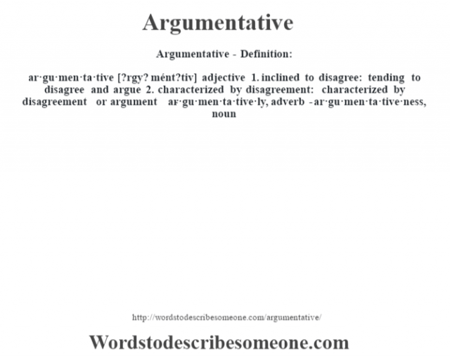argumentative person definition