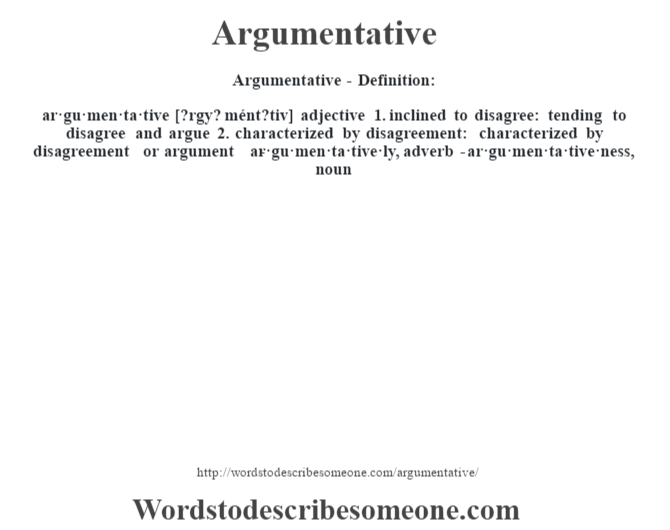 argumentative sentences definition