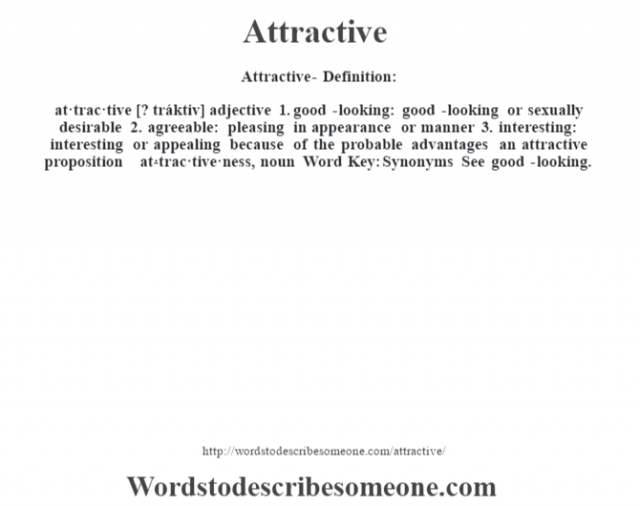 Attractive definition | Attractive meaning - words to describe someone