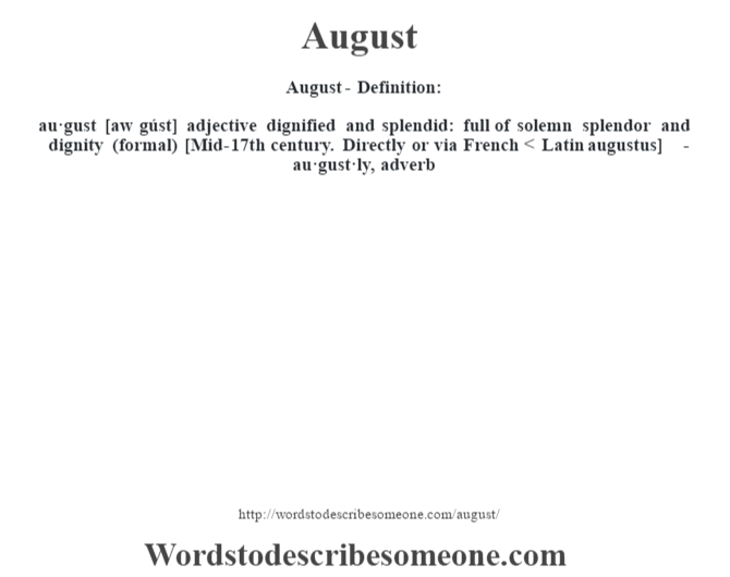 August definition August meaning words to describe someone