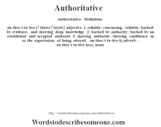 Different Words For Authoritative