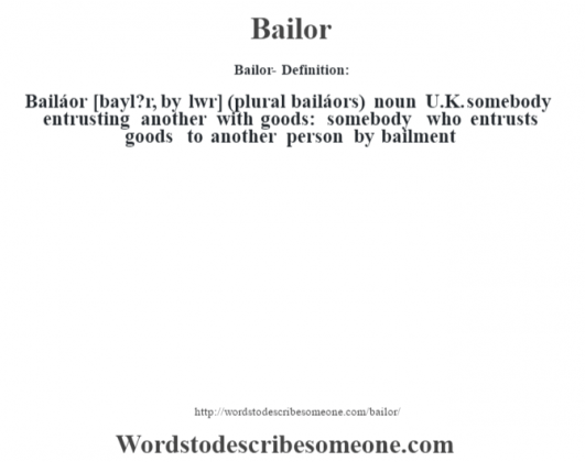 Bailor Definition 