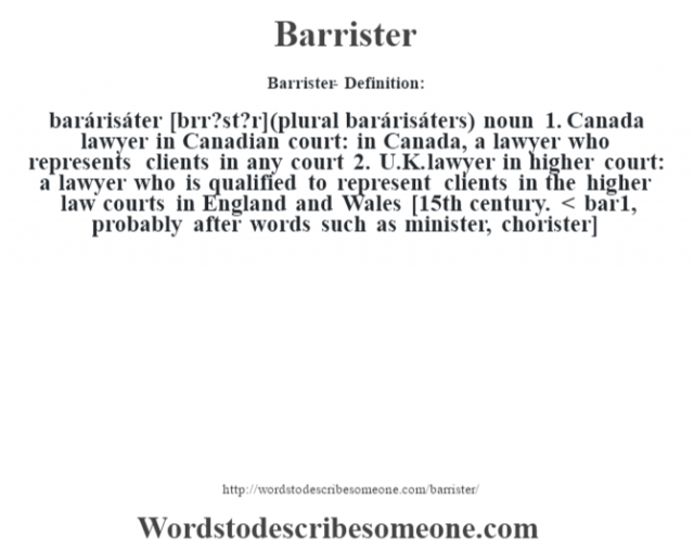 Barrister definition | Barrister meaning - words to ...