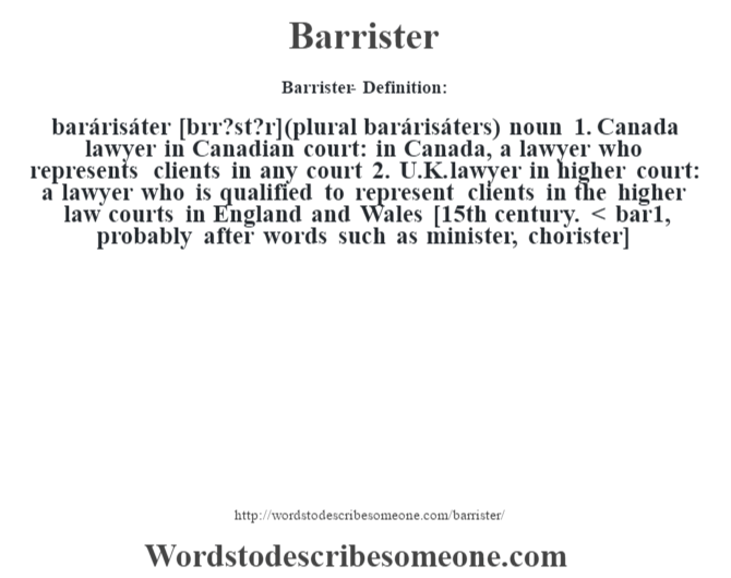 Barrister Definition Barrister Meaning Words To Describe Someone