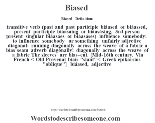 meaning of biased presentation