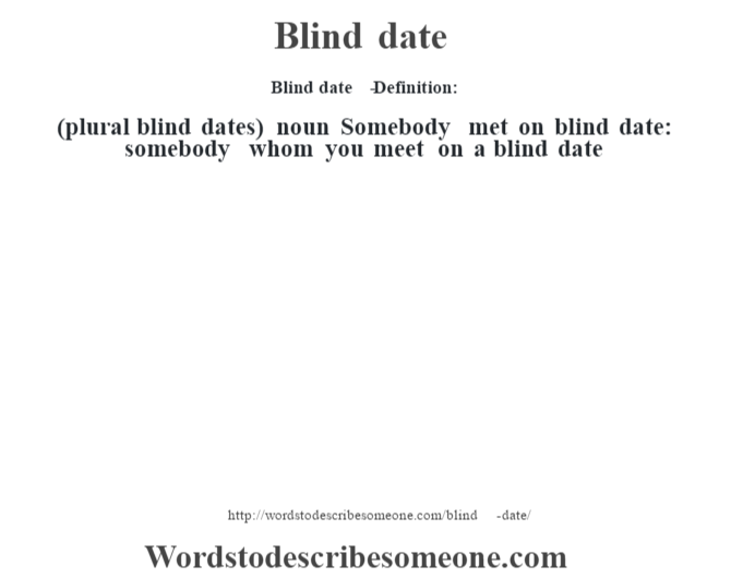 what is meant by blind date