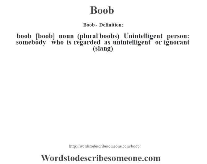 Boob definition  Boob meaning - words to describe someone