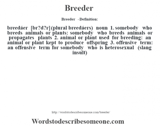 breeder 5 letter words