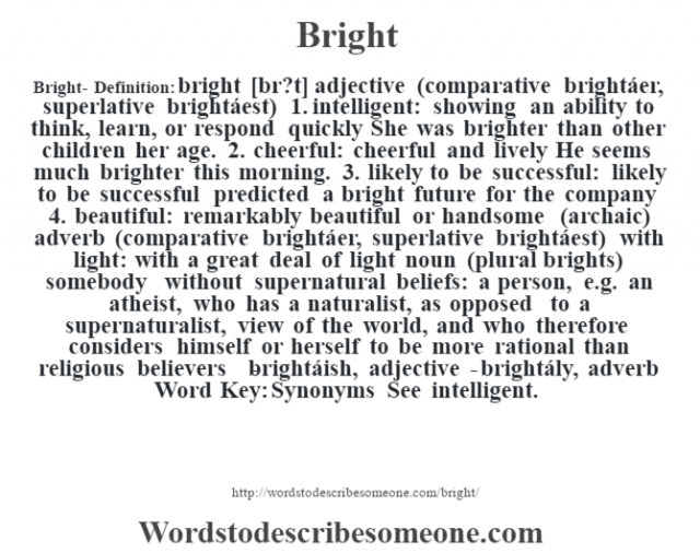 What Does Bright Meaning