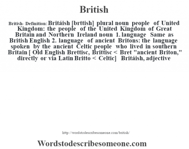 British English Meaning