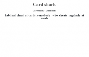 card shark definition