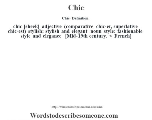 Chic definition | Chic meaning - words to describe someone