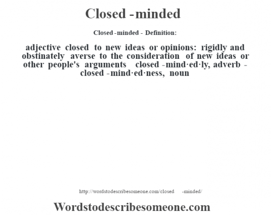 What Are Other Words For Close Minded