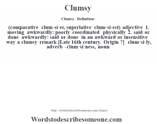 What Does Clumsy Mean In Spanish