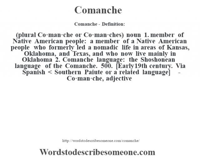 comanche language word search