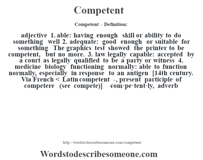 What does competent mean discount