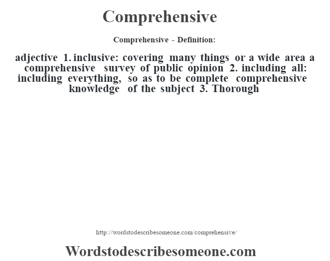 define comprehensive essay