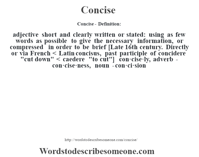 Concise Meaning