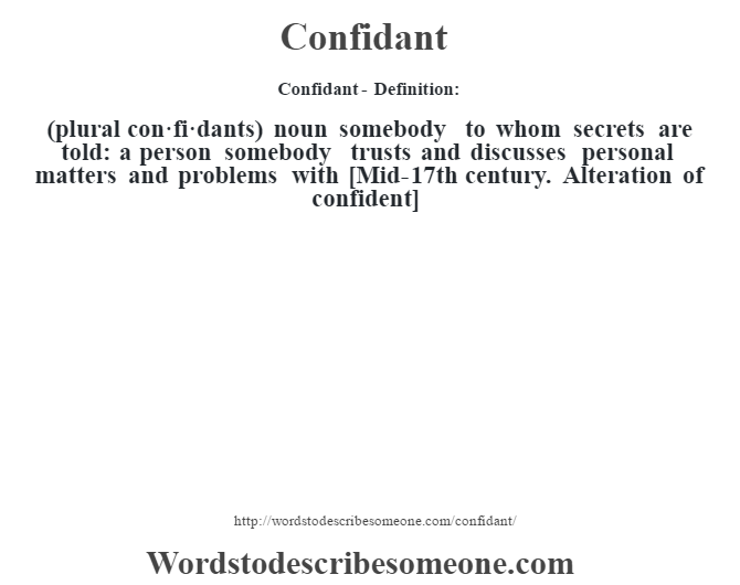 confidante definition and examples