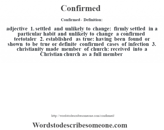 What Is Confirmed Definition