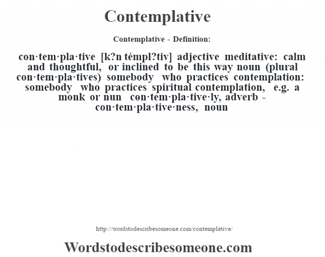 Another Meaning Of Contemplative