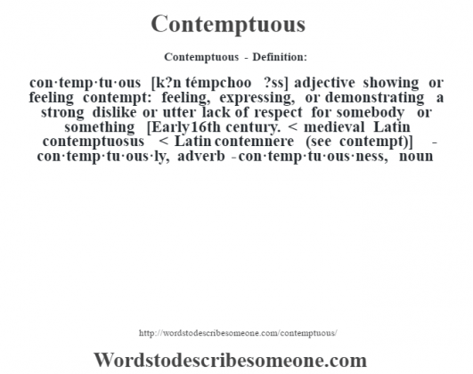 Define The Term Contemptuously