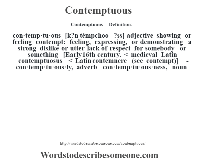 what is the definition of contemptuous