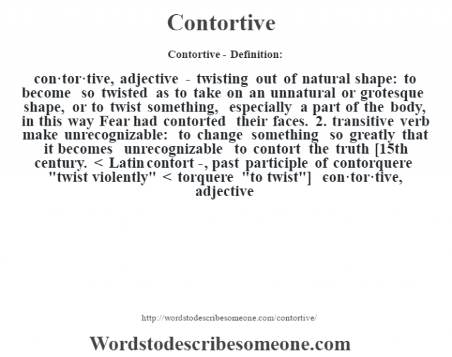 Contortive definition Contortive meaning words to