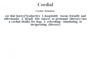 What does cordial mean