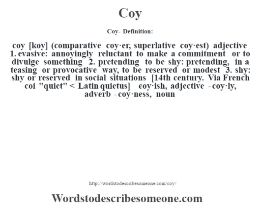 Coy definition | Coy meaning - words to describe someone