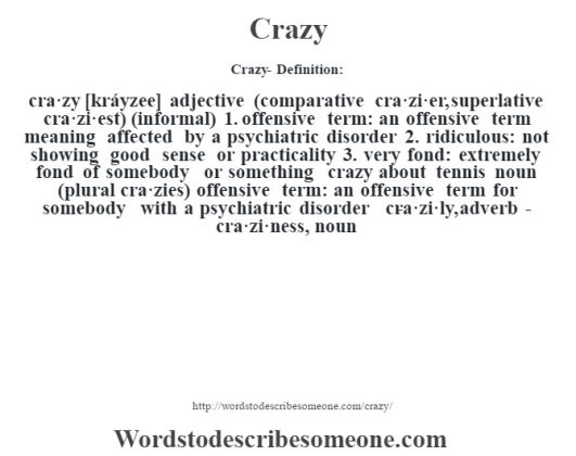 Crazy Meaning Words