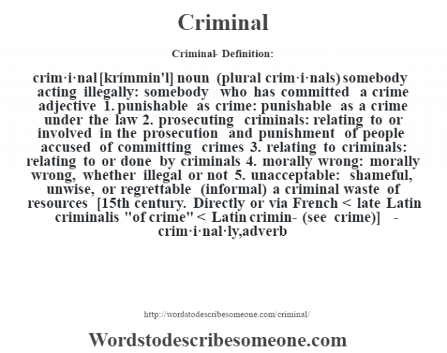 What Does Sentence Criminal Mean