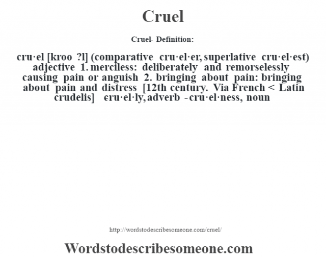 What Does Cruel Mean In Spanish