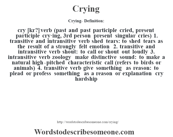 creative writing description of crying