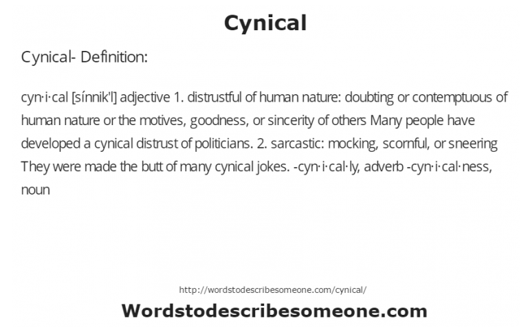 Whats Cynical Mean