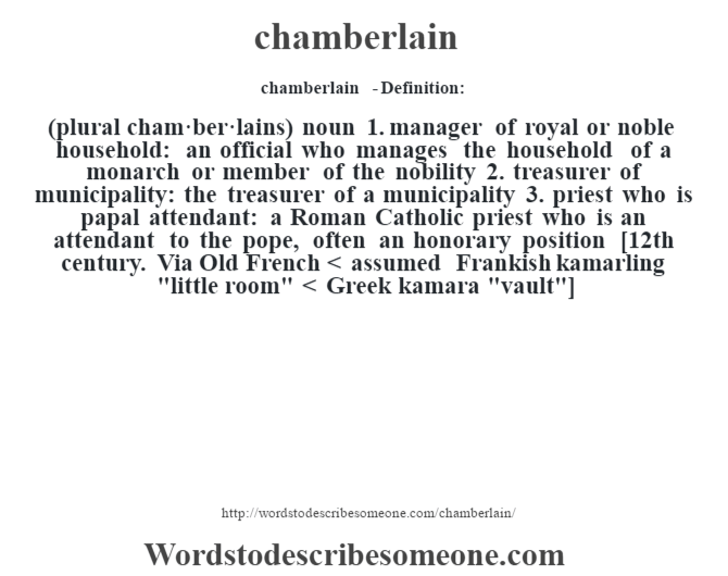 Chamberlain Definition Chamberlain Meaning Words To