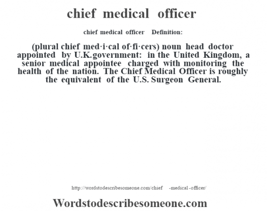 Medical Officer Meaning In English