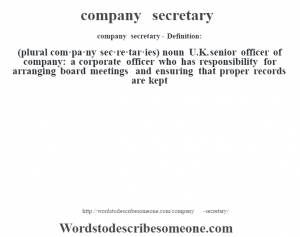 company secretary definition | company secretary meaning - words to