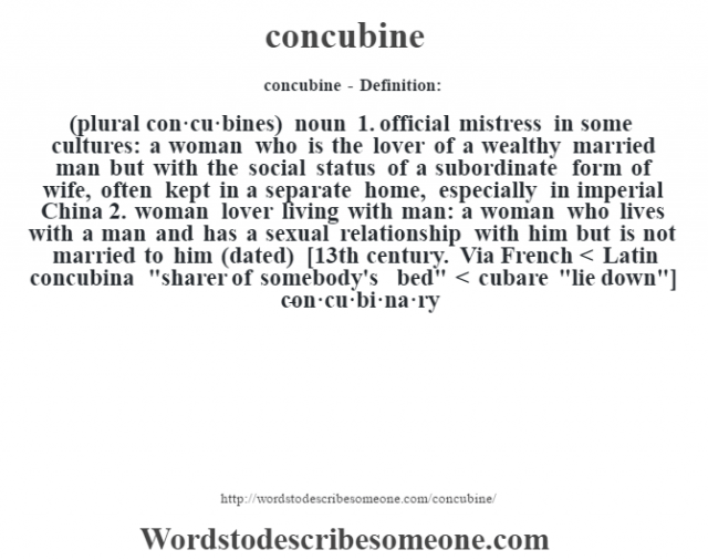 concubine definition | concubine meaning - words to describe someone