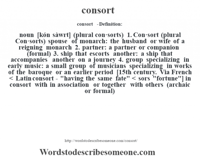 consort definition consort meaning words to describe someone